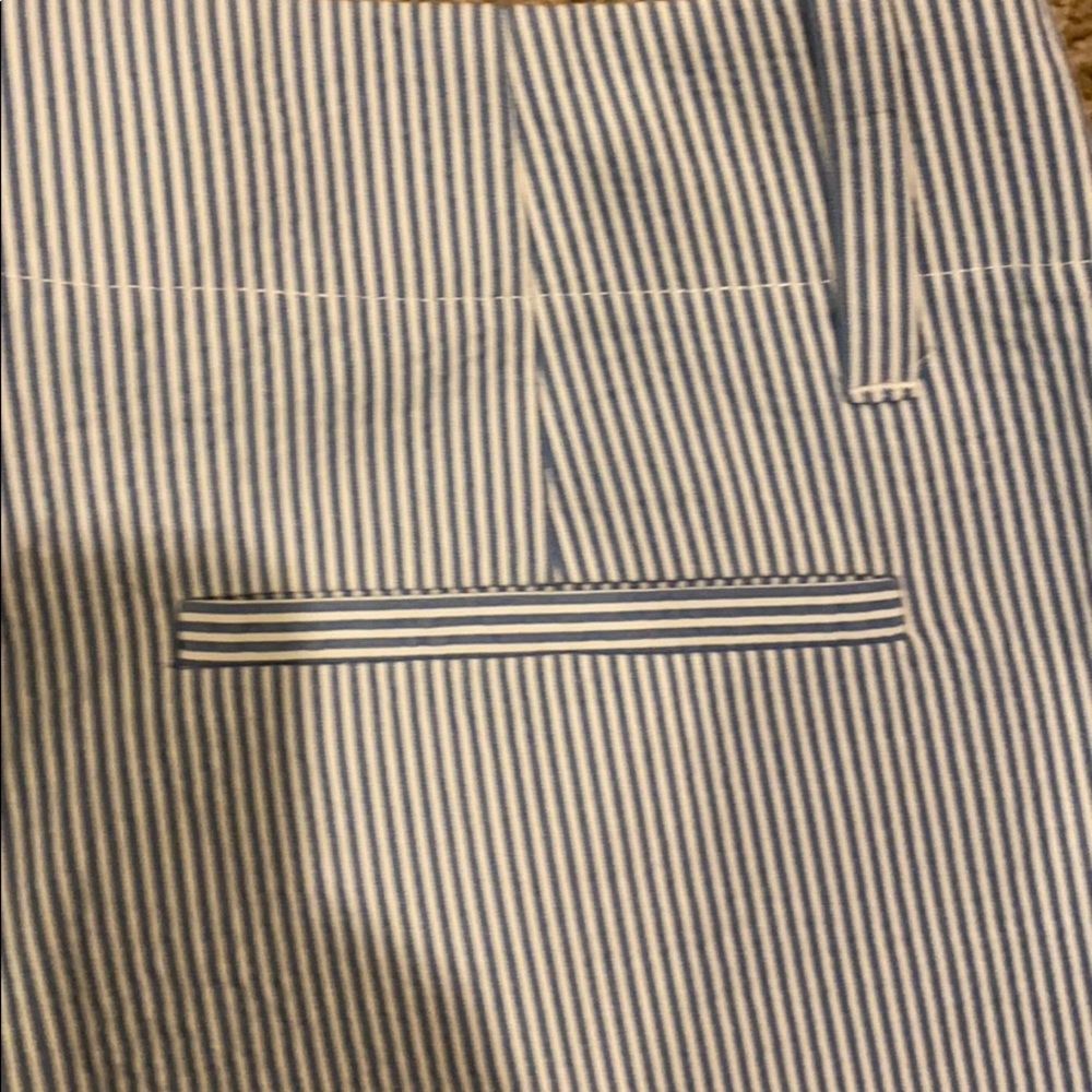 ELIE TAHARI SEERSUCKER BLUE & WHITE SLACKS - Picture 9 of 10